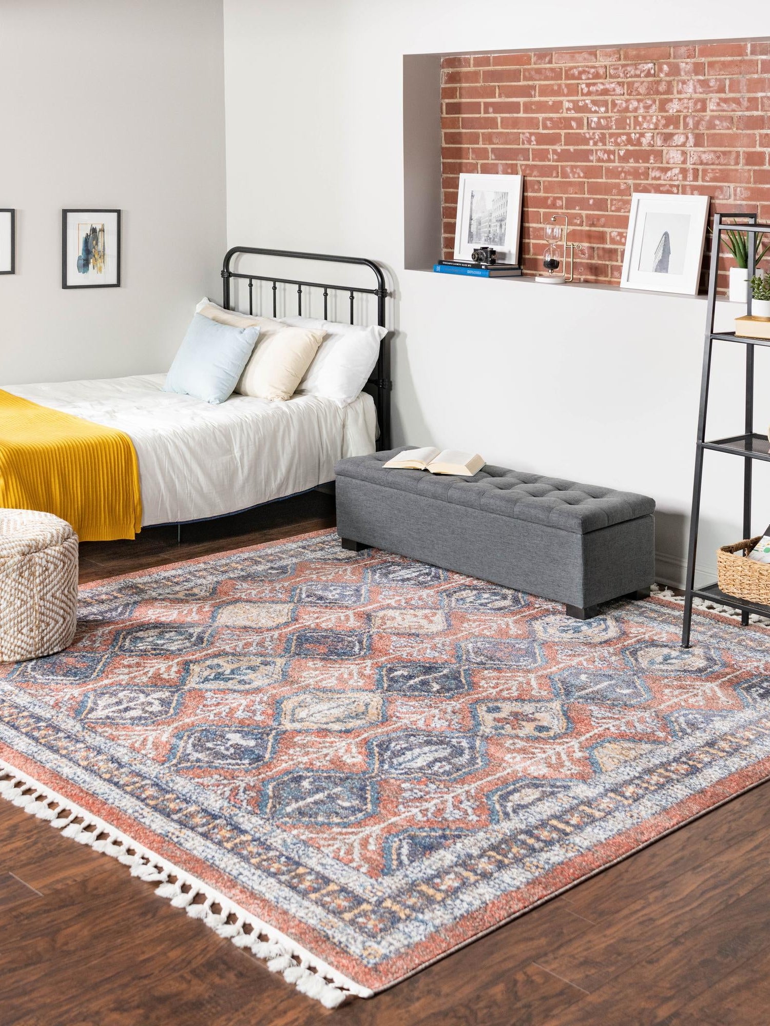 Rust Red 12' x 12' Aramis Square Area Rug Polypropylene With Cotton Backing Easy Clean Living Room Bedroom Dining Office Carpet for Sale at Rug Engine