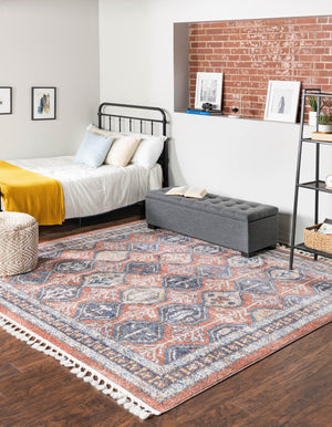 Rust Red 12' x 12' Aramis Square Area Rug Polypropylene With Cotton Backing Easy Clean Living Room Bedroom Dining Office Carpet for Sale at Rug Engine