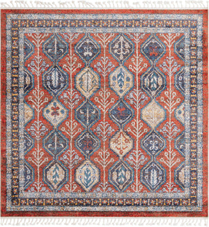 Rust Red 8' x 8' Aramis Square Area Rug Polypropylene With Cotton Backing Easy Clean Living Room Bedroom Dining Office Carpet for Sale at Rug Engine