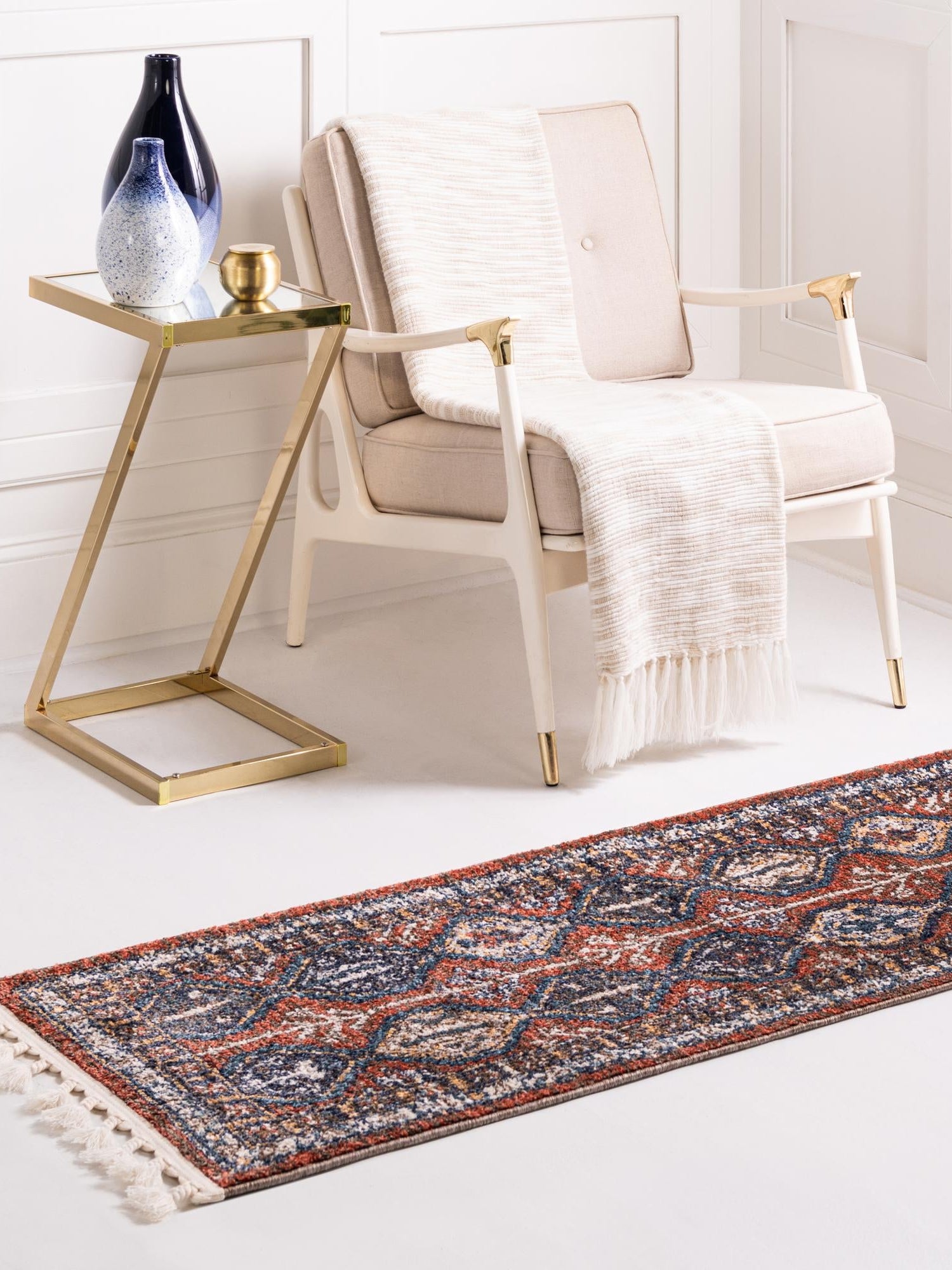 Rust Red 2' 7 x 13' Aramis Runner Area Rug Polypropylene With Cotton Backing Easy Clean Living Room Bedroom Dining Office Carpet for Sale at Rug Engine