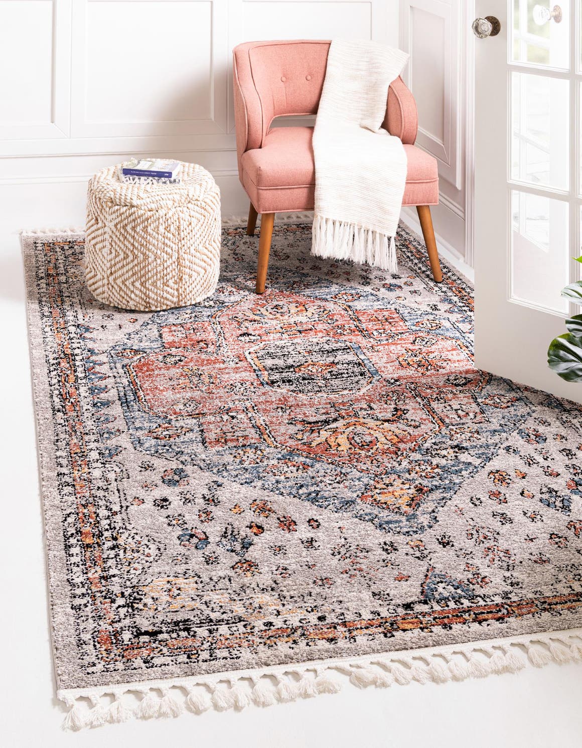 Gray 9' x 12' Aramis Rectangle Area Rug Polypropylene With Cotton Backing Easy Clean Living Room Bedroom Dining Office Carpet for Sale at Rug Engine