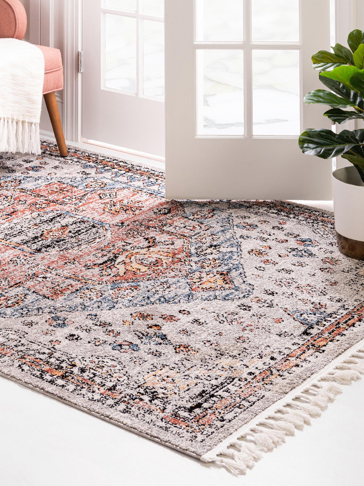 Gray 3' 3 x 5' 3 Aramis Rectangle Area Rug Polypropylene With Cotton Backing Easy Clean Living Room Bedroom Dining Office Carpet for Sale at Rug Engine