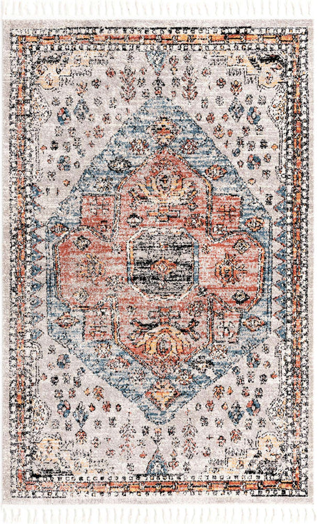 Gray 5' 3 x 8' Aramis Rectangle Area Rug Polypropylene With Cotton Backing Easy Clean Living Room Bedroom Dining Office Carpet for Sale at Rug Engine