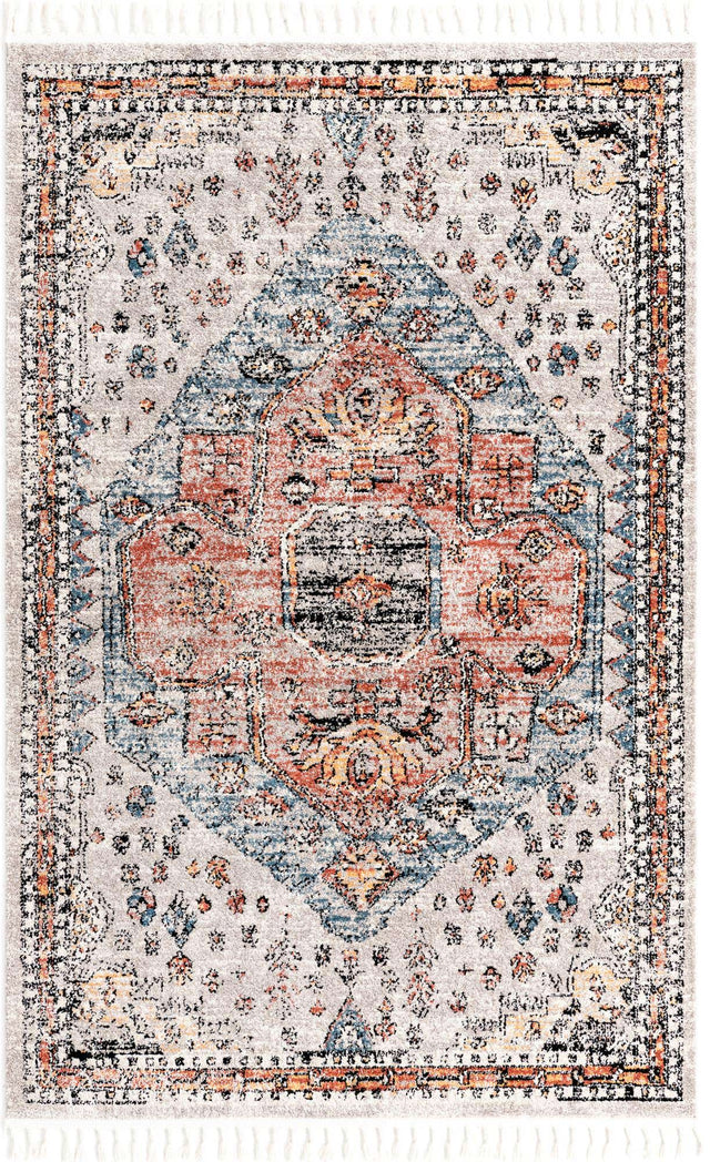 Gray 5' 3 x 8' Aramis Rectangle Area Rug Polypropylene With Cotton Backing Easy Clean Living Room Bedroom Dining Office Carpet for Sale at Rug Engine