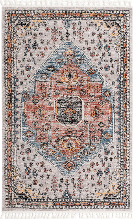 Gray 6' x 9' Aramis Rectangle Area Rug Polypropylene With Cotton Backing Easy Clean Living Room Bedroom Dining Office Carpet for Sale at Rug Engine