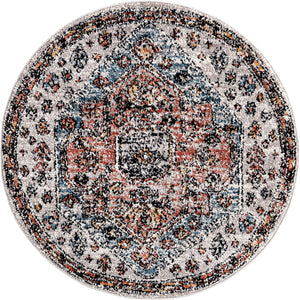 Gray 3' 3 x 3' 3 Aramis Round Area Rug Polypropylene With Cotton Backing Easy Clean Living Room Bedroom Dining Office Carpet for Sale at Rug Engine