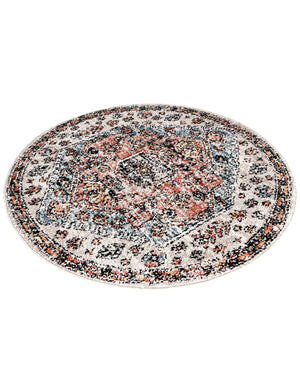 Gray 3' 3 x 3' 3 Aramis Round Area Rug Polypropylene With Cotton Backing Easy Clean Living Room Bedroom Dining Office Carpet for Sale at Rug Engine