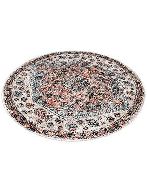Gray 3' 3 x 3' 3 Aramis Round Area Rug Polypropylene With Cotton Backing Easy Clean Living Room Bedroom Dining Office Carpet for Sale at Rug Engine