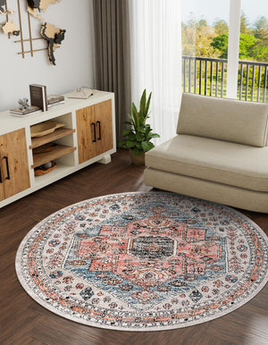 Gray 10' x 10' Aramis Round Area Rug Polypropylene With Cotton Backing Easy Clean Living Room Bedroom Dining Office Carpet for Sale at Rug Engine