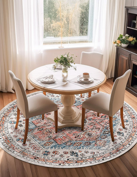 Gray 3' 3 x 3' 3 Aramis Round Area Rug Polypropylene With Cotton Backing Easy Clean Living Room Bedroom Dining Office Carpet for Sale at Rug Engine