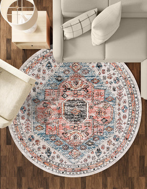 Gray 3' 3 x 3' 3 Aramis Round Area Rug Polypropylene With Cotton Backing Easy Clean Living Room Bedroom Dining Office Carpet for Sale at Rug Engine