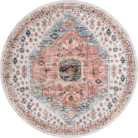 Gray 10' x 10' Aramis Round Area Rug Polypropylene With Cotton Backing Easy Clean Living Room Bedroom Dining Office Carpet for Sale at Rug Engine
