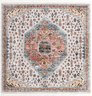 Gray 12' x 12' Aramis Square Area Rug Polypropylene With Cotton Backing Easy Clean Living Room Bedroom Dining Office Carpet for Sale at Rug Engine