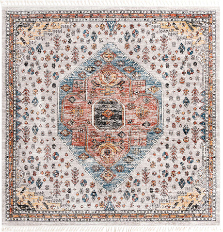 Gray 12' x 12' Aramis Square Area Rug Polypropylene With Cotton Backing Easy Clean Living Room Bedroom Dining Office Carpet for Sale at Rug Engine