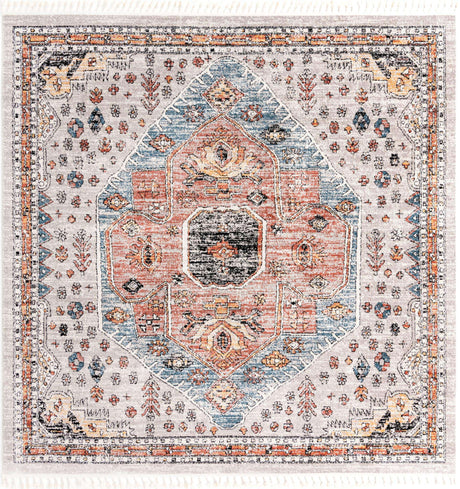 Gray 10' x 10' Aramis Square Area Rug Polypropylene With Cotton Backing Easy Clean Living Room Bedroom Dining Office Carpet for Sale at Rug Engine