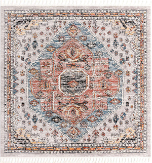 Gray 7' 10 x 7' 10 Aramis Square Area Rug Polypropylene With Cotton Backing Easy Clean Living Room Bedroom Dining Office Carpet for Sale at Rug Engine