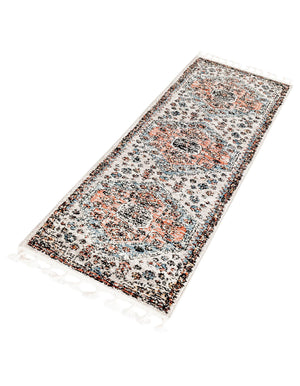Gray 2' x 8' Aramis Runner Area Rug Polypropylene With Cotton Backing Easy Clean Living Room Bedroom Dining Office Carpet for Sale at Rug Engine