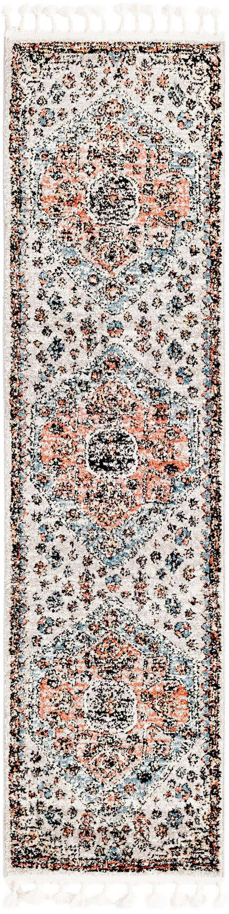 Gray 2' x 8' Aramis Runner Area Rug Polypropylene With Cotton Backing Easy Clean Living Room Bedroom Dining Office Carpet for Sale at Rug Engine