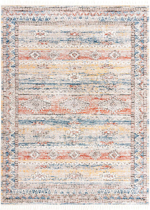 Multicolor 9' x 12' Aramis Rectangle Area Rug Polypropylene With Cotton Backing Easy Clean Living Room Bedroom Dining Office Carpet for Sale at Rug Engine