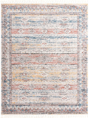 Multicolor 8' x 10' Aramis Rectangle Area Rug Polypropylene With Cotton Backing Easy Clean Living Room Bedroom Dining Office Carpet for Sale at Rug Engine