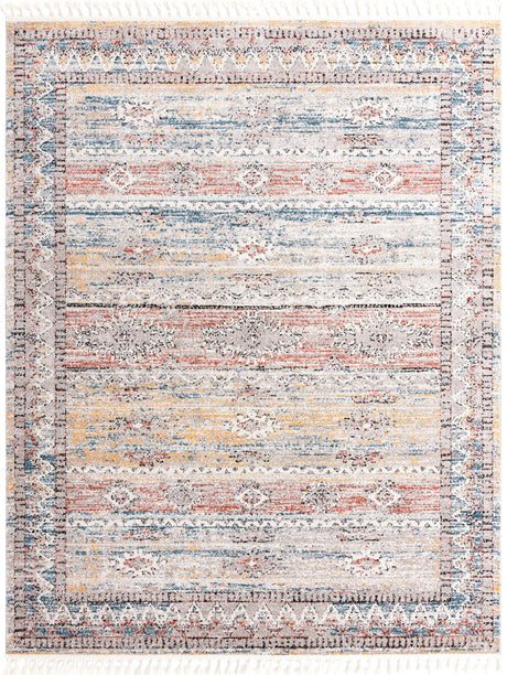 Multicolor 8' x 10' Aramis Rectangle Area Rug Polypropylene With Cotton Backing Easy Clean Living Room Bedroom Dining Office Carpet for Sale at Rug Engine