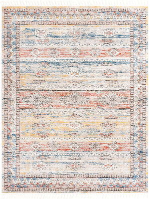 Multicolor 8' x 10' Aramis Rectangle Area Rug Polypropylene With Cotton Backing Easy Clean Living Room Bedroom Dining Office Carpet for Sale at Rug Engine