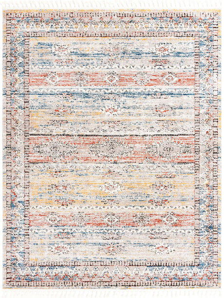 Multicolor 8' x 10' Aramis Rectangle Area Rug Polypropylene With Cotton Backing Easy Clean Living Room Bedroom Dining Office Carpet for Sale at Rug Engine