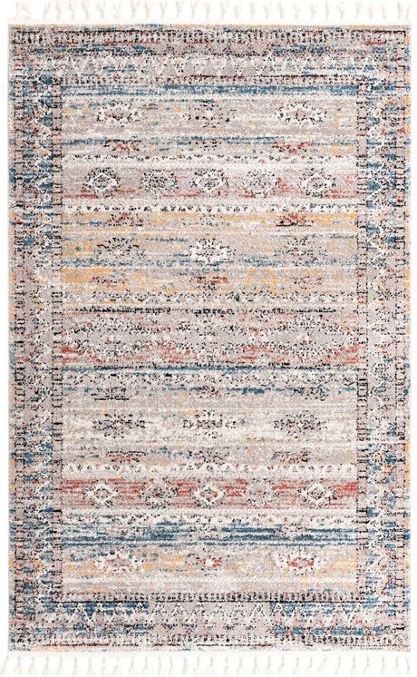 Multicolor 5' 3 x 8' Aramis Rectangle Area Rug Polypropylene With Cotton Backing Easy Clean Living Room Bedroom Dining Office Carpet for Sale at Rug Engine