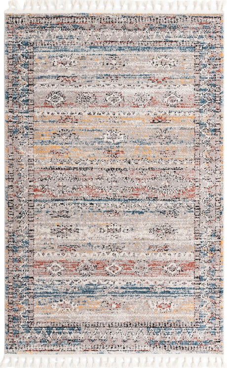 Multicolor 5' 3 x 8' Aramis Rectangle Area Rug Polypropylene With Cotton Backing Easy Clean Living Room Bedroom Dining Office Carpet for Sale at Rug Engine
