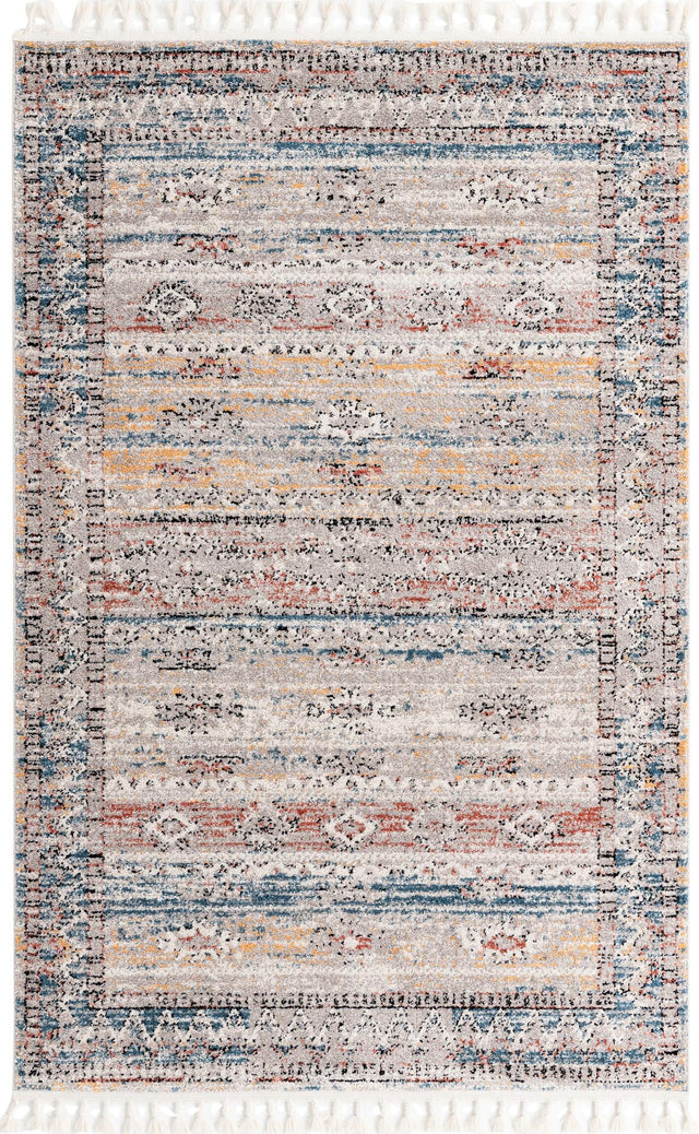 Multicolor 5' 3 x 8' Aramis Rectangle Area Rug Polypropylene With Cotton Backing Easy Clean Living Room Bedroom Dining Office Carpet for Sale at Rug Engine