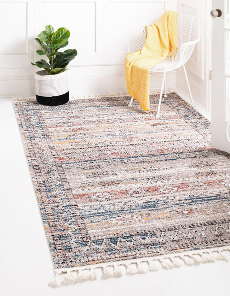 Multicolor 10' x 13' 1 Aramis Rectangle Area Rug Polypropylene With Cotton Backing Easy Clean Living Room Bedroom Dining Office Carpet for Sale at Rug Engine