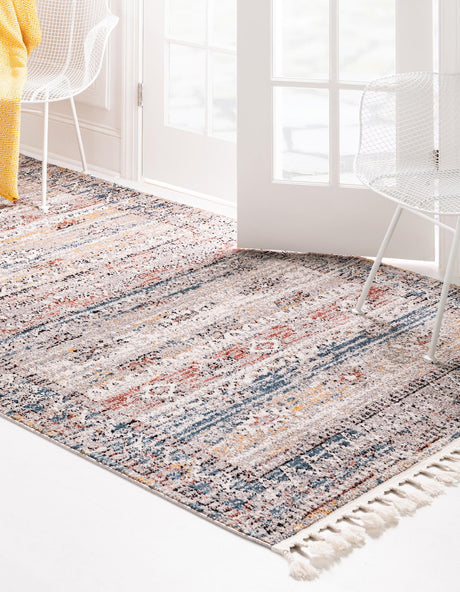 Multicolor 6' x 9' Aramis Rectangle Area Rug Polypropylene With Cotton Backing Easy Clean Living Room Bedroom Dining Office Carpet for Sale at Rug Engine