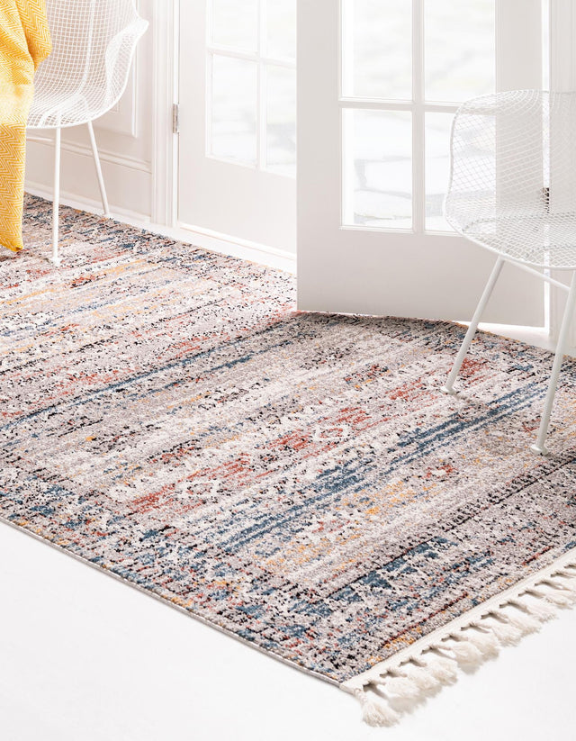 Multicolor 6' x 9' Aramis Rectangle Area Rug Polypropylene With Cotton Backing Easy Clean Living Room Bedroom Dining Office Carpet for Sale at Rug Engine