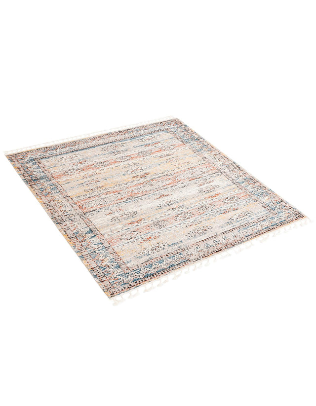 Multicolor 6' x 9' Aramis Rectangle Area Rug Polypropylene With Cotton Backing Easy Clean Living Room Bedroom Dining Office Carpet for Sale at Rug Engine