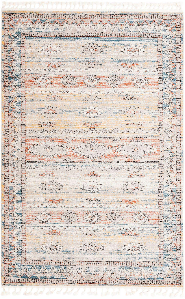 Multicolor 6' x 9' Aramis Rectangle Area Rug Polypropylene With Cotton Backing Easy Clean Living Room Bedroom Dining Office Carpet for Sale at Rug Engine