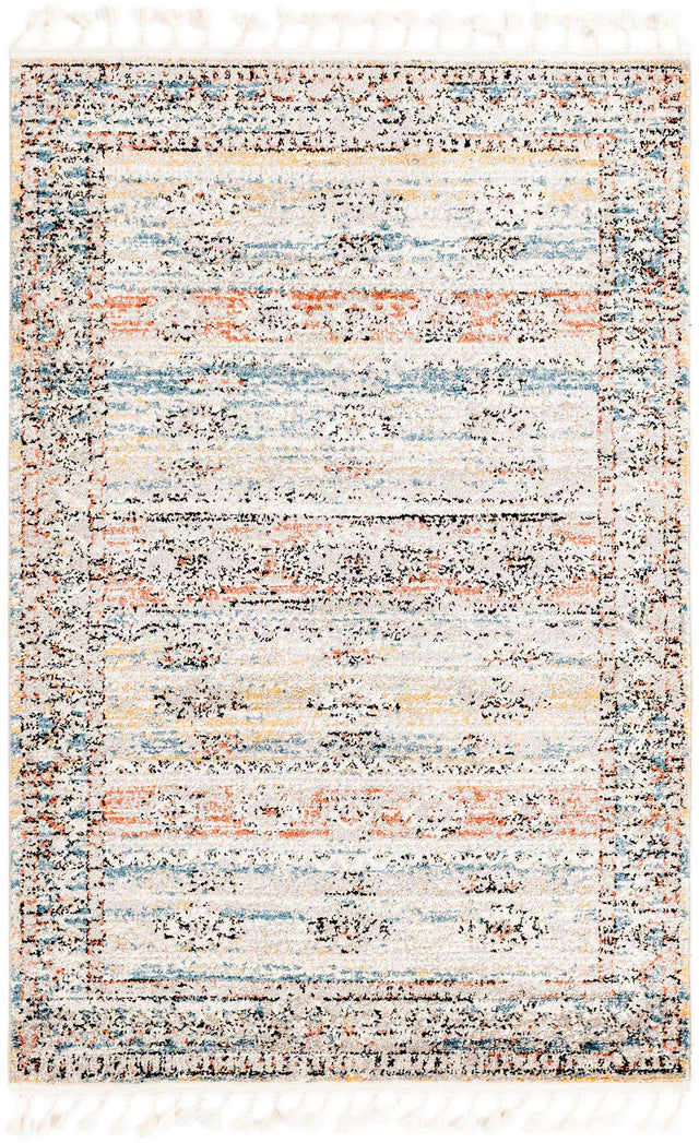 Multicolor 4' x 6' Aramis Rectangle Area Rug Polypropylene With Cotton Backing Easy Clean Living Room Bedroom Dining Office Carpet for Sale at Rug Engine