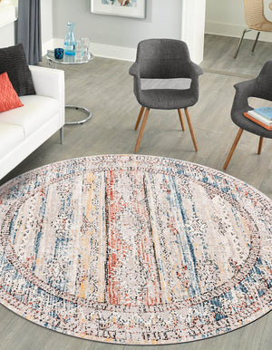 Multicolor 10' x 10' Aramis Round Area Rug Polypropylene With Cotton Backing Easy Clean Living Room Bedroom Dining Office Carpet for Sale at Rug Engine
