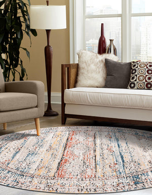 Multicolor 10' x 10' Aramis Round Area Rug Polypropylene With Cotton Backing Easy Clean Living Room Bedroom Dining Office Carpet for Sale at Rug Engine