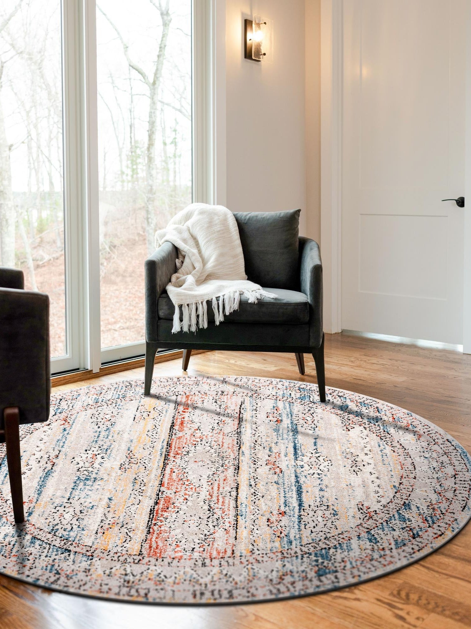 Multicolor 10' x 10' Aramis Round Area Rug Polypropylene With Cotton Backing Easy Clean Living Room Bedroom Dining Office Carpet for Sale at Rug Engine