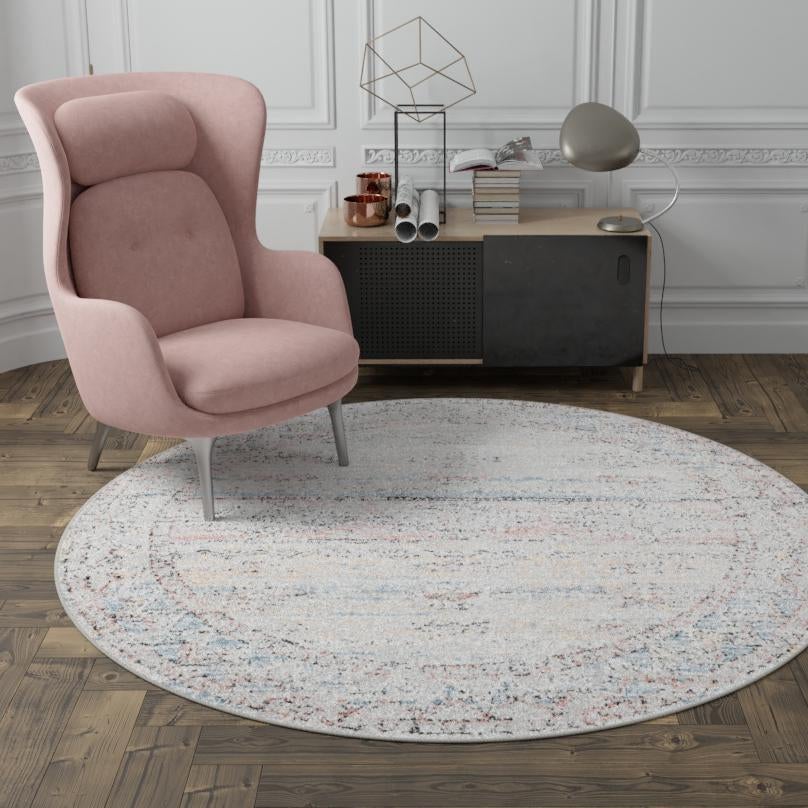 Multicolor 10' x 10' Aramis Round Area Rug Polypropylene With Cotton Backing Easy Clean Living Room Bedroom Dining Office Carpet for Sale at Rug Engine