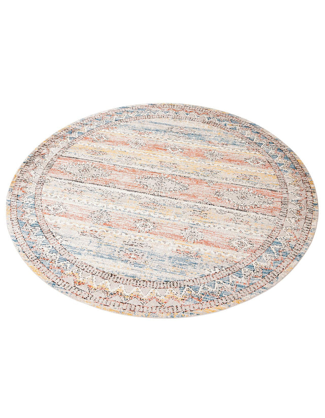 Multicolor 10' x 10' Aramis Round Area Rug Polypropylene With Cotton Backing Easy Clean Living Room Bedroom Dining Office Carpet for Sale at Rug Engine