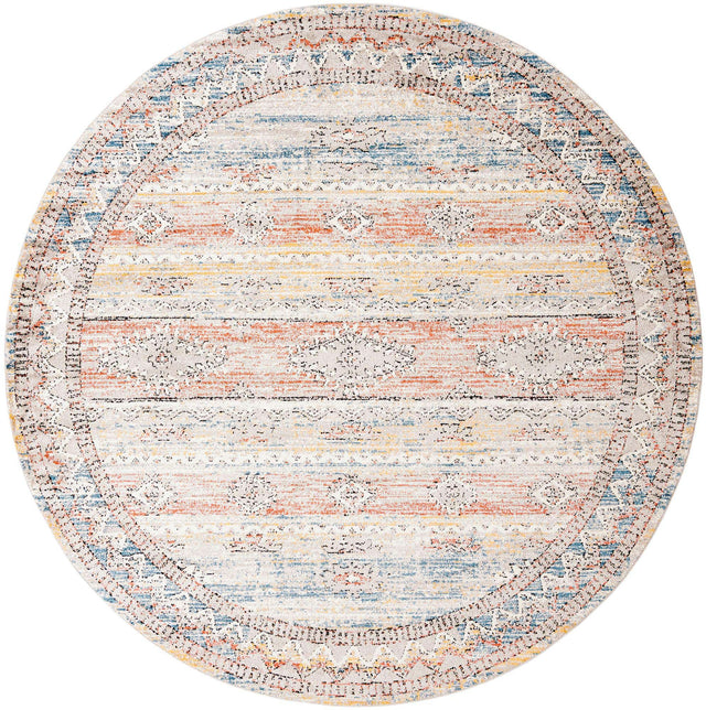 Multicolor 10' x 10' Aramis Round Area Rug Polypropylene With Cotton Backing Easy Clean Living Room Bedroom Dining Office Carpet for Sale at Rug Engine