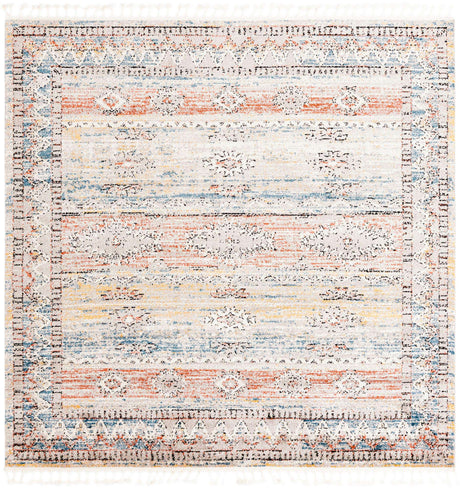 Multicolor 7' 10 x 7' 10 Aramis Square Area Rug Polypropylene With Cotton Backing Easy Clean Living Room Bedroom Dining Office Carpet for Sale at Rug Engine
