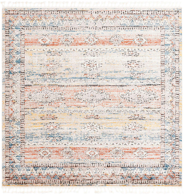 Multicolor 7' 10 x 7' 10 Aramis Square Area Rug Polypropylene With Cotton Backing Easy Clean Living Room Bedroom Dining Office Carpet for Sale at Rug Engine