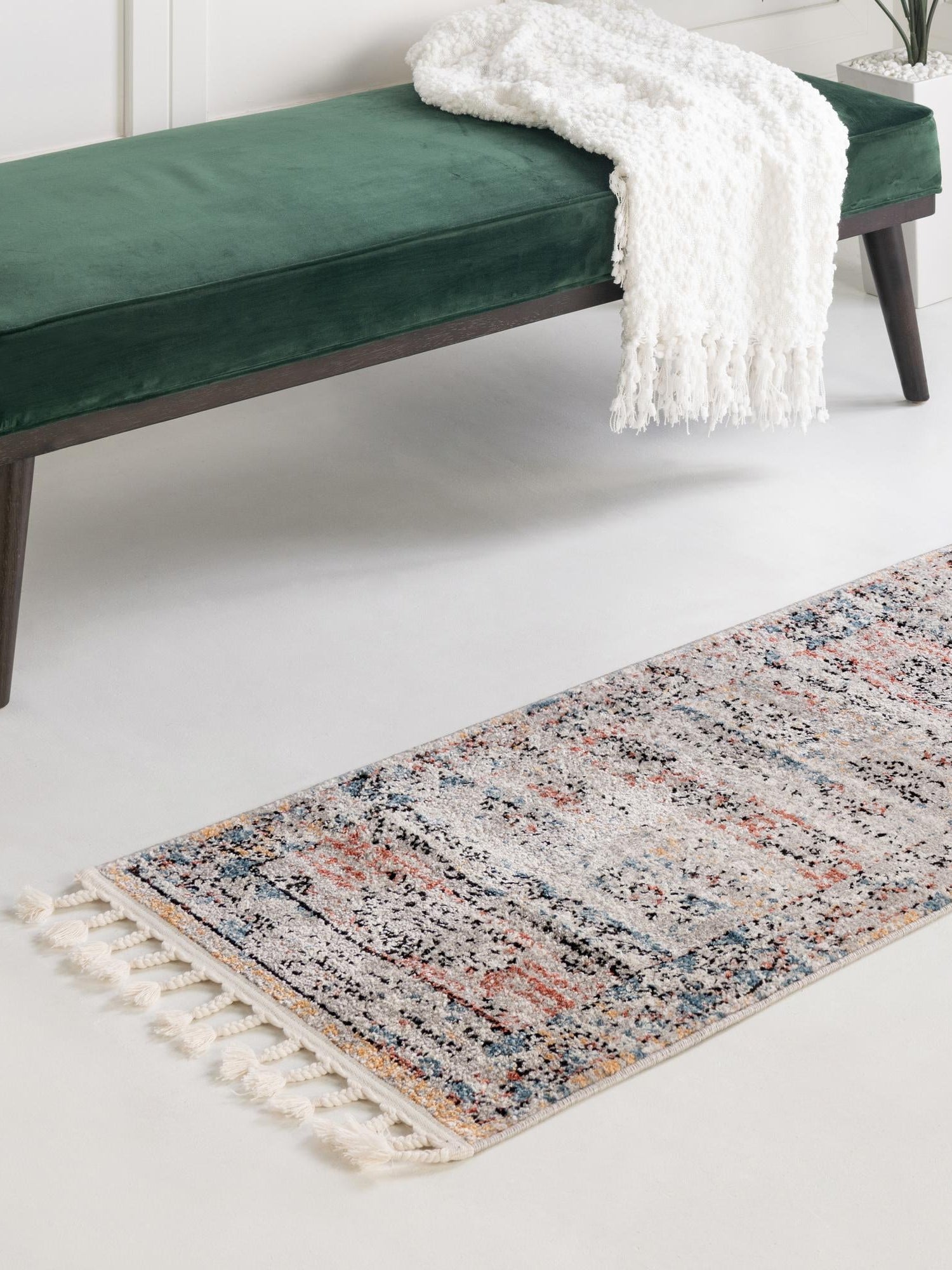Multicolor 2' x 8' Aramis Runner Area Rug Polypropylene With Cotton Backing Easy Clean Living Room Bedroom Dining Office Carpet for Sale at Rug Engine