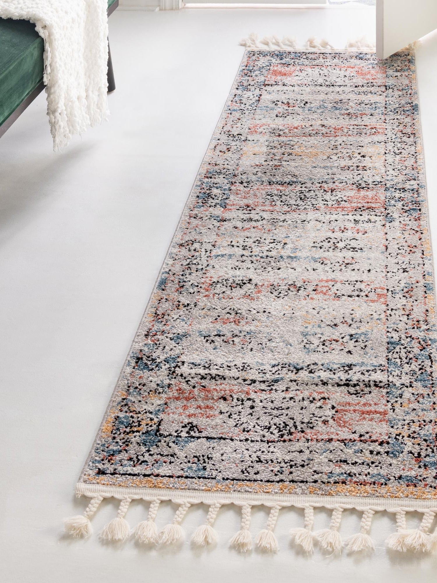 Multicolor 2' x 8' Aramis Runner Area Rug Polypropylene With Cotton Backing Easy Clean Living Room Bedroom Dining Office Carpet for Sale at Rug Engine