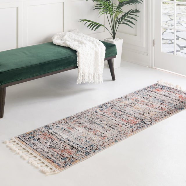 Multicolor 2' x 8' Aramis Runner Area Rug Polypropylene With Cotton Backing Easy Clean Living Room Bedroom Dining Office Carpet for Sale at Rug Engine