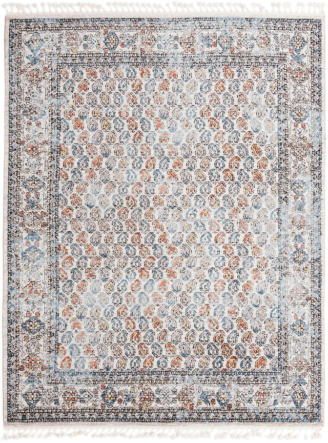 Multicolor 8' x 10' Aramis Rectangle Area Rug Polypropylene With Cotton Backing Easy Clean Living Room Bedroom Dining Office Carpet for Sale at Rug Engine