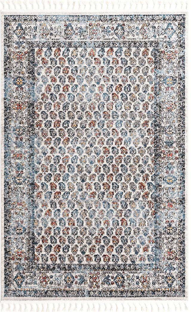 Multicolor 5' 3 x 8' Aramis Rectangle Area Rug Polypropylene With Cotton Backing Easy Clean Living Room Bedroom Dining Office Carpet for Sale at Rug Engine