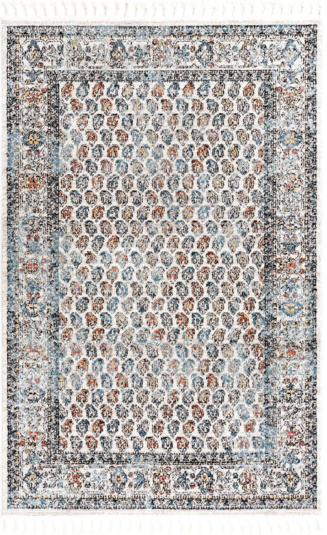 Multicolor 5' 3 x 8' Aramis Rectangle Area Rug Polypropylene With Cotton Backing Easy Clean Living Room Bedroom Dining Office Carpet for Sale at Rug Engine